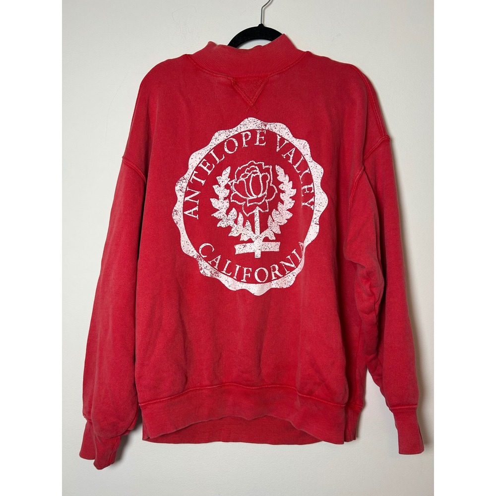 Free People Red Antelope Valley California Graphic Mock Sweatshirt Women's S